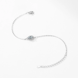 Elegant S925 sterling silver waterdrop teardrop cubic zirconia bracelet for women