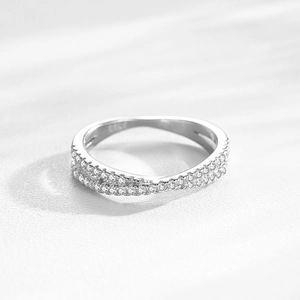 S925 sterling silver crisscross ring featuring micro-pave cubic zirconia stones for women