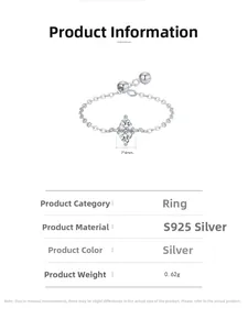 Detail specifications of 925 silver marquise-cut chain ring with adjustable beads