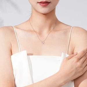Élégant collier fer à cheval en argent S925 serti de zircons brillants pour femme chic
