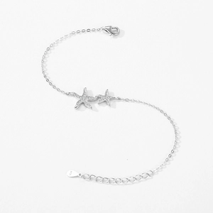 Bracelet étoile de mer élégant en argent S925 avec cristaux scintillants pour femme