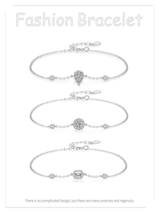 S925 Sterling Silber Armbänder mit mikro-eingelegten Tropfen- und runden Zirkonia