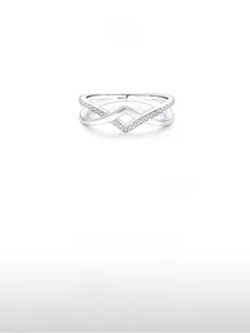 Macro shot of S925 sterling silver ring showing the intricate cross design and pavé zircons
