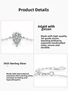 Detailansicht eines S925 Sterlingsilber-Armbands mit mikroverzierten 5A-Zirkonia