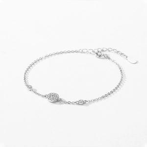 Bracelet élégant en argent S925 avec pendentifs ronds en oxyde de zirconium pour femmes