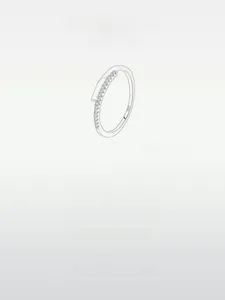 Detailed macro view of S925 sterling silver ring with micro-pave cubic zirconia stones