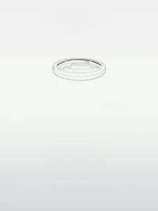Detailed view of S925 sterling silver ring with tiered geometric design and hallmark