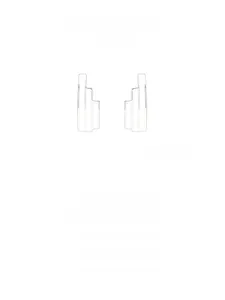 Detail view of S925 sterling silver U-shaped earrings with layered geometric design