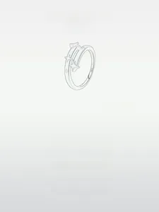 Detailansicht des S925 Sterlingsilberrings mit drei Sternen und polierter Punzierung