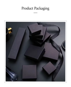 Macro view of premium matte black jewelry gift boxes for necklaces and rings