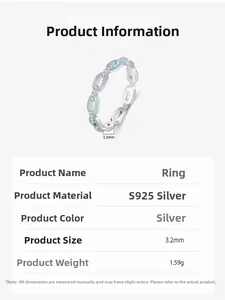 Detail of S925 silver chain ring with colorful enamel and zircon stones, 3.2mm width
