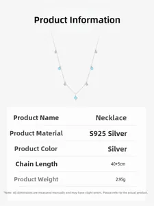 Detail view of S925 sterling silver bohemian choker with blue stones and crystal pendants