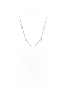 Detailansicht der S925 Sterling Silberkette mit fünf minimalistischen Rechteck-Anhängern