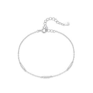 Bracelet minimaliste en argent fin S925 avec zircons rectangulaires pour femmes