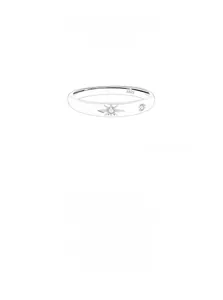 Macro shot of S925 sterling silver stamp and star-shaped zircon setting detail
