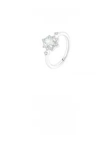 Detail sketch showing the design inspiration for an S925 silver emerald ring with zircon