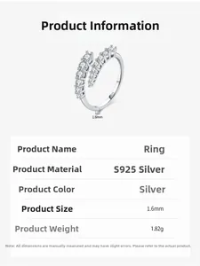 Macro detail of S925 sterling silver ring showing internal hallmark and product dimensions