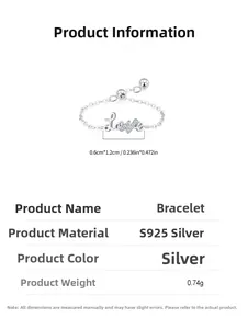 Detail view of S925 silver Love ring showing dimensions 0.6x1.2cm and 0.74g weight