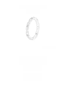 Detailed macro of S925 sterling silver chain ring with cubic zirconia and S925 hallmark