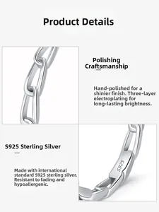 Macro shot of S925 sterling silver chain with S925 hallmark stamp and secure clasp detail