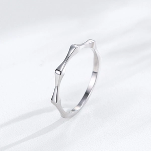 Elegant S925 sterling silver bamboo knot ring with a minimalist aesthetic for women