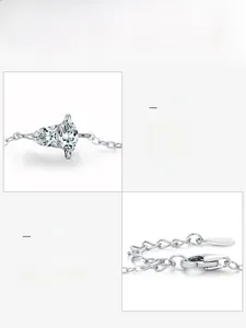 Detailed macro view of S925 sterling silver lobster clasp and 5A zircon inlay on bracelet