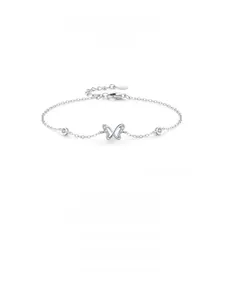 Macro detail of S925 sterling silver butterfly bracelet with white zircon pave setting