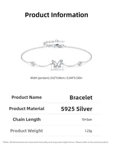 Macro detail of S925 silver hollow butterfly bracelet showing size 0.84cm and 15+3cm length
