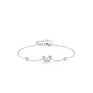 S925 Sterling Silver Butterfly Bracelet For Women Minimalist Hollow Butterfly Zirconia Adjustable Elegant Jewelry Gift