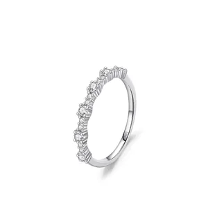 Bague Ondulée Minimaliste en Argent Sterling 925 Avec Zirconia Design Élégant Bulles Fins Bijoux pour Femme Accessoires de Mode