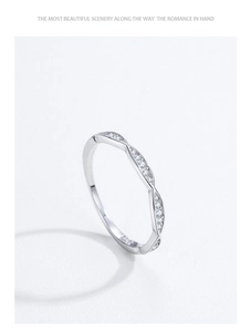 Macro view of S925 sterling silver ring with marquise-cut micro-set cubic zirconia