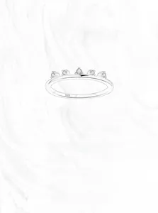 Macro shot of S925 sterling silver crown ring showing the inner band hallmark engraving