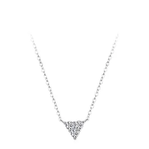 S925 Sterlingsilber Zirkonia Dreieck Anhänger Halskette Für Damen Minimalistisch Kühler Stil Geometrisch 925 Silberkette Schmuck