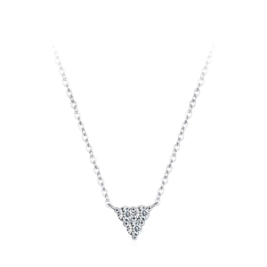 Minimalistische S925 Sterlingsilber Halskette mit geometrischem Zirkon Dreieck Anhänger
