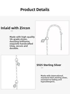 Detailed view of S925 sterling silver tassel earrings with hand-set 5A cubic zirconia