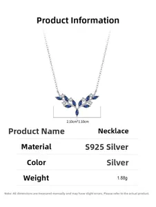 Macro shot of 925 sterling silver deer antler necklace with blue zircon pendant dimensions