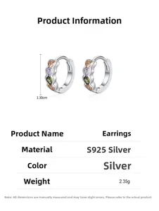 Dimensions détaillées et spécifications de poids pour boucles d'oreilles cœur en argent S925