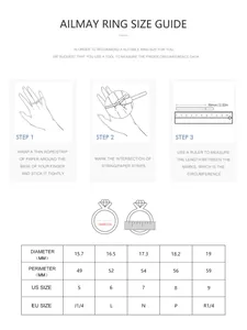 Size guide for S925 silver ring with diameter and perimeter measurement instructions