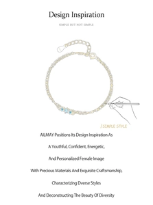 Detailed design sketch of a 925 sterling silver double-layered bracelet with blue gems