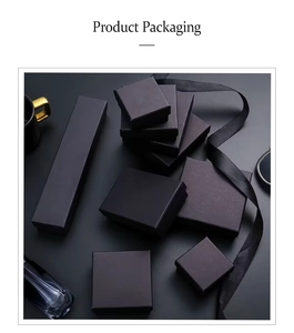 Elegant black matte jewelry packaging box set with luxury silk ribbons for 925 silver bracelet