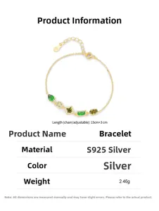 Macro detail of S925 sterling silver gold bracelet with multi-color faceted gemstones