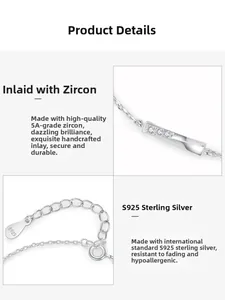 Dettaglio macro della catena in argento sterling 925 con chiusura a moschettone e S925