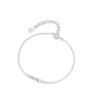 Bracciale Barra Torta in Argento Sterling 925 per Donna Minimalista Geometrico Zirconia Intarsiato Sottile Braccialetto Regalo Gioielli