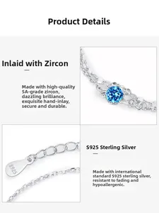 Détail du bracelet en argent S925 montrant la double chaîne et le poinçon S925