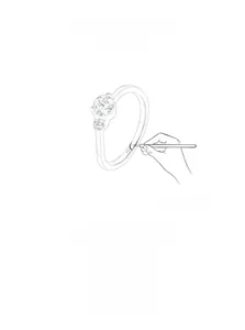 Macro view of S925 sterling silver ring featuring a classic three-stone zircon setting