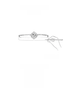 Macro shot of minimalist S925 sterling silver ring with a brilliant round diamond center