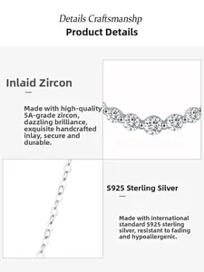 Macro detail of S925 sterling silver chain with 5A grade zircon claw setting