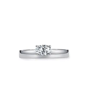 Anello in Argento Sterling 925 con Zirconia Taglio Ovale Minimalista Incastonatura a Griffe Fede Nuziale Donna Gioielli