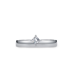 Bague minimalist en argent S925 avec diamant carré solitaire style français pour femme