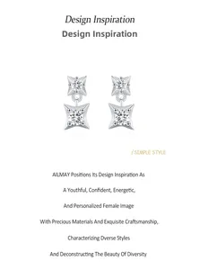 Detailed view of S925 sterling silver double star earrings with sparkling zircon stones